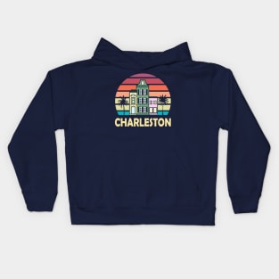 Charleston South Carolina Vintage Houses Palmetto Retro Kids Hoodie